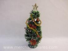 Vintage Plastic Christmas Tree Tabletop Decoration, see pictures for condition AS IS, 4 oz
