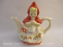 Tea Time Classics Little Red Riding Hood Ceramic Teapot, see pictures for condition AS IS, 2 lbs