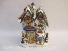 Ceramic Santa's Workshop Candle Holder, 3 lbs 2 oz