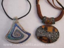 Two Necklace including Art Glass Pendant and more, 4 oz