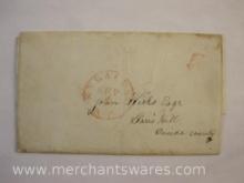 Stampless Cover Red Stamp Syracuse NY to Paris Hill NY Sept 1 1846