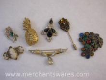Costume Jewelry Pins and Pendants from Trifari and More, 4 oz