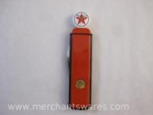Texaco Gas Pump Pocket Knife, Franklin Mint Collector Knives, 6 oz