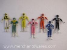 Seven Bendable Rubber Power Rangers Figures, 12 oz