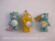 Three Vintage Care Bear Figures/Cake Toppers including Birthday Bear, Bedtime Bear, and Wish Bear, 2