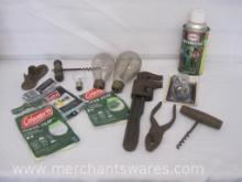 In Auto 11 Pipe Wrench with Coleman Lantern Mantles, Light Bulbs and more