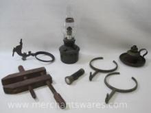 Antique Kero Lantern, Jansen Wood Clamp, Lantern Holders and More