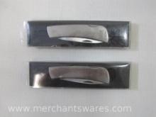 Two Stainless Lockback Folding Knives 210057-3, made in China, New, 7 oz