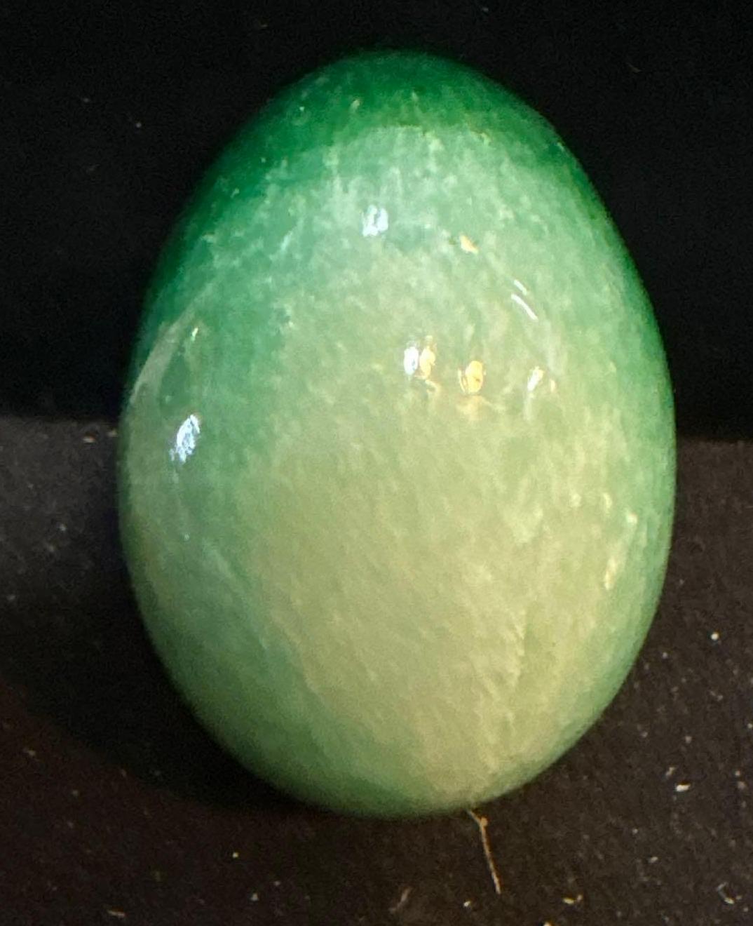 Natural Banded Agate and Emerald Quartz Eggs