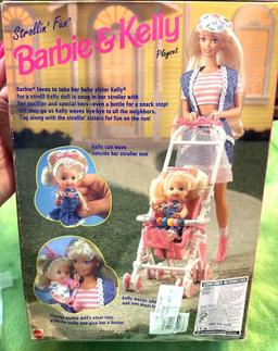 NIB 1995 Strollin Fun Barbie and Kelly Dolls
