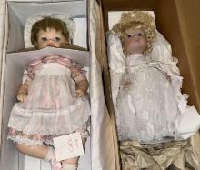 2 NIB Porcelain Dolls from 1990's