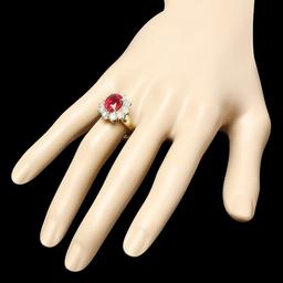 14k Yellow Gold 4.66ct Ruby 1.74ct Diamond Ring