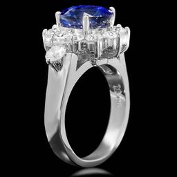 14k Gold 4.00ct Sapphire 1.55ct Diamond Ring