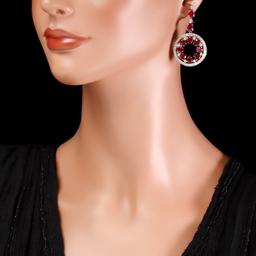 14k Gold 18.50ct Ruby 1.60ct Diamond Earrings