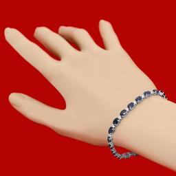 14k Gold 12.37ct Sapphire 0.50ct Diamond Bracelet