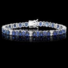 14k Gold 19ct Sapphire 1.35ct Diamond Bracelet