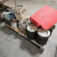 Lot - assorted truck parts, air bags  brake cans,