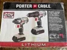 PORTER CABLE 2 TOOL COMBO KIT DRILL DRIVER AND IMPACT DRIVER