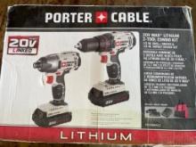PORTER CABLE 2 TOOL COMBO KIT DRILL DRIVER AND IMPACT DRIVER
