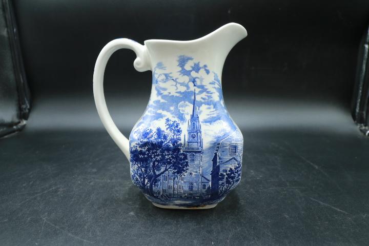 Liberty Blue Old North Church Pitcher