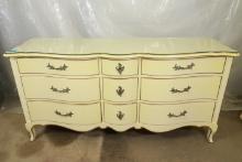 White French Style Dresser with Mirror & Glass Top