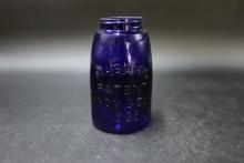 Cobalt Glass Mason Jar Dated1858