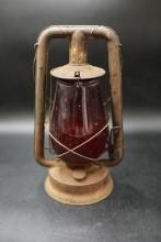 Antique Ruby Glass Shade Lantern