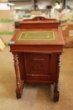 Antique Mahogany Davenport Desk with Leather Top