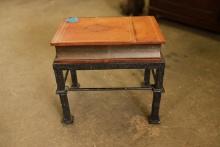 Book Side Table with Cast Iron Base