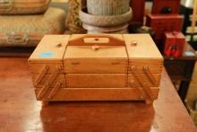 Wooden Collapsable Sewing Box