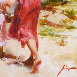 Pino (1939-2010) "Going Fishing" Limited Edition Giclee On Canvas