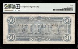 1864 $50 Confederate States Havana Counterfeit Note CT-66 PMG Extremely Fine 40EPQ