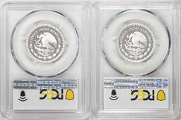 Lot of (2) 2016-Mo Mexico Proof 1/4 oz Silver Libertad Coins PCGS PR70DCAM
