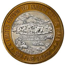 .999 Fine Silver Edgewater Laughlin, Nevada $10 Limited Edition Gaming Token
