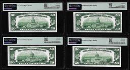 (4) Consecutive 1950A $50 Federal Reserve Notes Fr.2108-D PMG Ch. Uncirculated 64EPQ