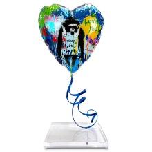 Mr. Brainwash, "Flying Balloon Heart" Original Mixed Media Sculpture
