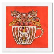 Lu Hong "Medusa In Tea Cup 2" Limited Edition Mixed Media On Rice Paper