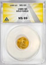 1989 $5 American Gold Eagle Coin ANACS MS69