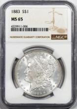 1883 $1 Morgan Silver Dollar Coin NGC MS65