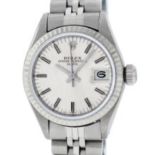 Rolex Ladies Stainless Steel Silver Index Date Wristwatch