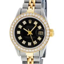 Rolex Ladies Two Tone Diamond Datejust Wristwatch