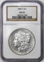 1884-S $1 Morgan Silver Dollar Coin NGC AU53
