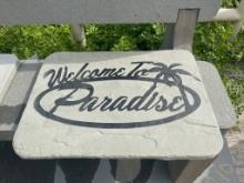 ''Paradise'' Stone Welcome Sign