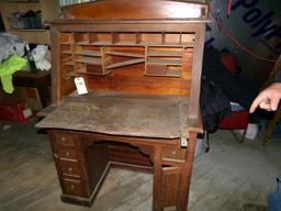 Antique Secretary Cabinet, Rough Shape, Good Project (Upstairs)