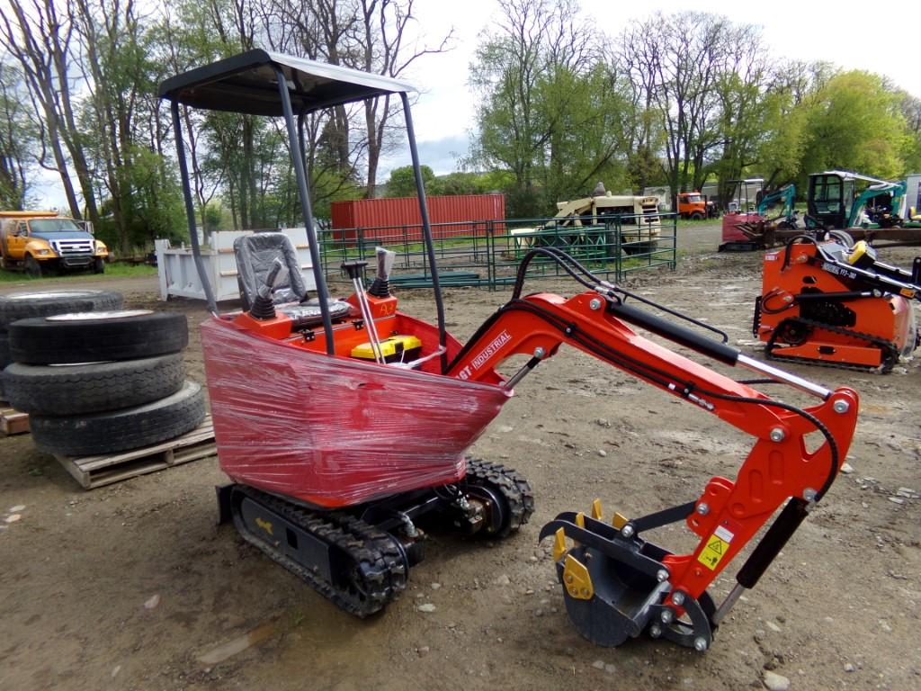 New AGT Industrial H15 Open Cab Mini Excavator with Canopy, Grader Blade, S