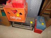 Orange Crate, (3) Tool Boxes With Contents, Misc Small Tools, Plumbing, Etc