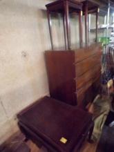 6 Drawer Dresser, 40'' x 20'' x 45'', (2) Small Tables/Stands and Mahogany