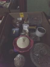 Box of Costume Jewelry, Dishes, Pendants, Etc. (Master Bedroom)