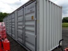 New 40' Storage/Shipping Container 4-Side Access Doors, Swing Out Doors On