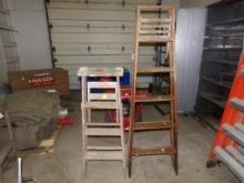 (2) Wood Step Ladders, 4' & 6'  (Shop)